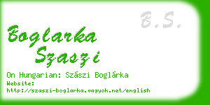 boglarka szaszi business card
